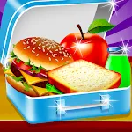 School lunchbox food recipe icon