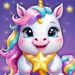 newborn unicorn care game icon