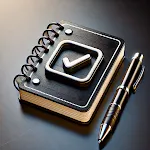 Black Notepad- Notes with lock icon