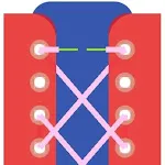 Shoe lacing step by step guide icon