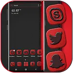 Black Red Leather Theme icon