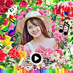 Flower video maker with music icon