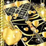 Gold black lock screen icon