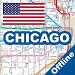 Chicago Bus Train Travel Map icon