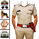 Men police suit photo editor icon