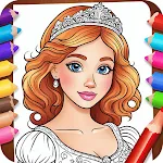 princess coloring book icon