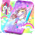 Unicorn zipper lock screen icon