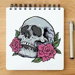 How to Draw Skull Tattoo Easy icon