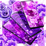 Purple rose live wallpaper icon