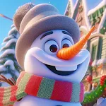 The snowman run: frozen runner icon