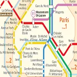 Map transport of Paris icon