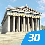 Acropolis educational 3D scene icon