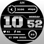 MJ069 White Digital Watch Face icon
