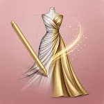 Fashion Design Clothes: Sketch icon