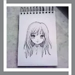 Pretty Girl Drawing Sketch icon