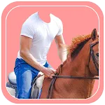 Horse With Man Photo Suit HD icon