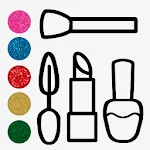 Glitter Makeup Tools Coloring icon