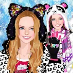 Winter time warm dress up game icon