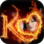 Fire Text Photo Frame icon