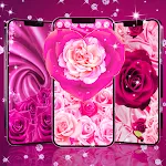 Pink rose silk live wallpaper icon