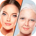 Old Age - old face on photo icon