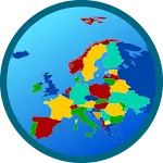 Europe map icon