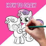 How to draw cute pony Offline icon